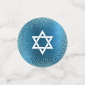 ターコイズB'nai(ユダヤ教の)バル・ミツバー金ゴールドスクリプトウォーターカラー コンフェッティ (スモール正面)