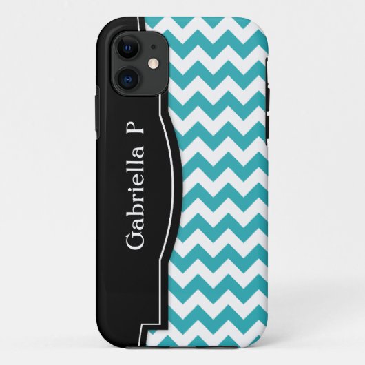 ターコイズChevronブラックフレームiPhone 5ケース Case-Mate iPhoneケース (裏面)