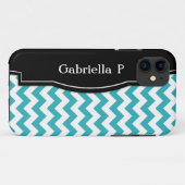 ターコイズChevronブラックフレームiPhone 5ケース Case-Mate iPhoneケース (裏面(横))