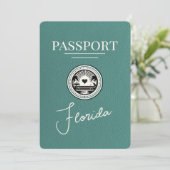 ターコイズFlorida Passport日付の保存 セーブザデート (スタンド正面)