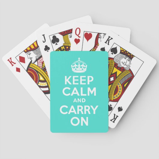 ターコイズKeep Calm and Carry On遊自転車 トランプ (裏面)