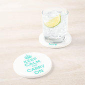 ターコイズKeep Calm and Carry On コースター (側面)