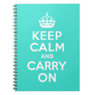 ターコイズKeep Calm and Carry On ノートブック