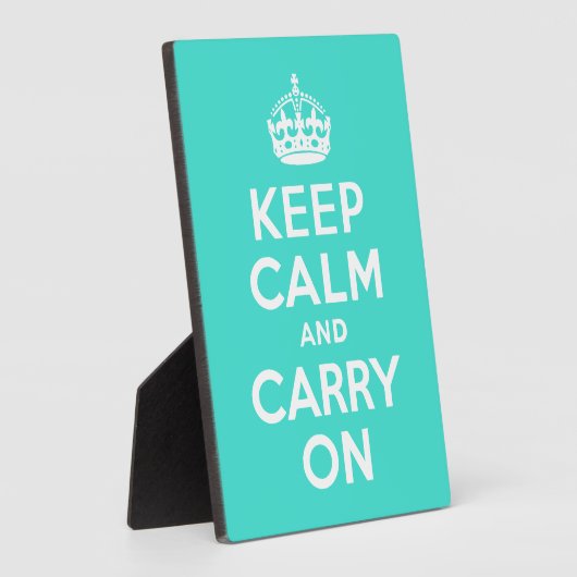 ターコイズKeep Calm and Carry On フォトプラーク (側面)