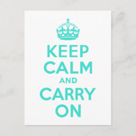 ターコイズKeep Calm and Carry On ポストカード