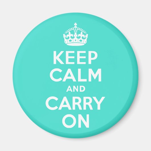 ターコイズKeep Calm and Carry On マグネット (正面)