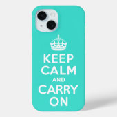 ターコイズKeep Calm and Carry On Case-Mate iPhoneケース (裏面)