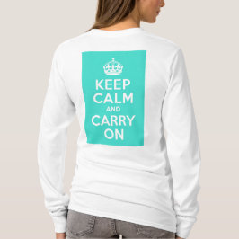 ターコイズKeep Calm and Carry On Tシャツ