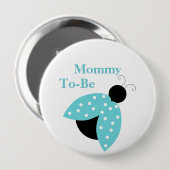 ターコイズLadybug Mommy赤ちゃんシャワーボタン 缶バッジ (正面&裏面)