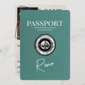 ターコイズReno Passport日付の保存 セーブザデート (正面/裏面)