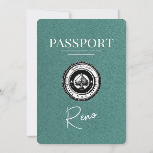 ターコイズReno Passport日付の保存 セーブザデート (正面)