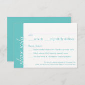 ターコイズRSVPカードキャロライン結婚ズコレクション 出欠カード (正面/裏面)