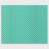 ターコイズTiffanyおよび金ゴールドのデイジーの花の輝き ラッピングペーパー (フラット)