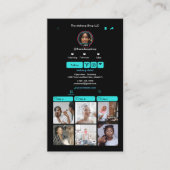 ターコイズTikTokソーシャルメディアQRコード 名刺 (正面)