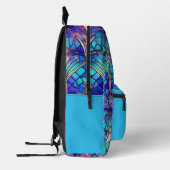 ターコイズver.# 2 - パーソナライズされたステンドグラス プリントバックパック (左)