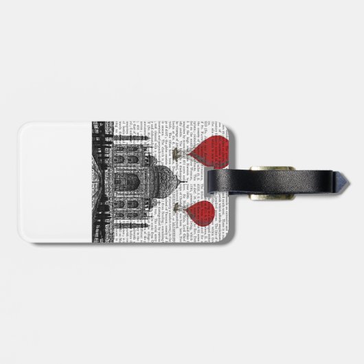 タージマハルとレッドホットエアバルーン ラゲッジタグ (裏面横)