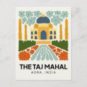 タージマハルアグラインド抽象芸術旅行フローラアート ポストカード (正面)