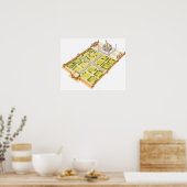 タージマハルアドラ・インド。墓と庭園 ポスター (キッチン)