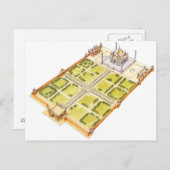 タージマハルアドラ・インド。墓と庭園 ポストカード (正面/裏面)