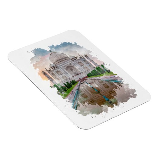 タージマハルインディアウォーターカラーアート マグネット (右側)