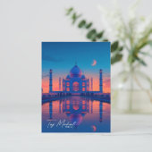 タージマハルインディアヴィンテージ旅行で夜 ポストカード (スタンド正面)