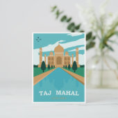 タージマハルインディアヴィンテージ旅行ポスター ポストカード (スタンド正面)