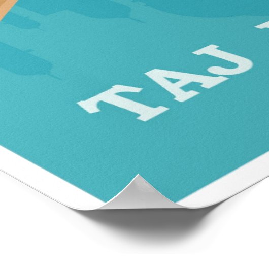 タージマハルインディアヴィンテージ旅行 ポスター (角)