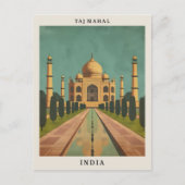 タージマハルインドエレガントアートヴィンテージトラベル ポストカード (正面)