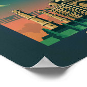 タージマハルインドトラベルアートヴィンテージ ポスター (角)