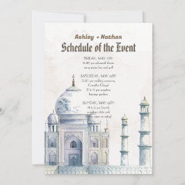 タージマハルタイポロジー水の色結婚の 招待状