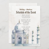 タージマハルタイポロジー水の色結婚の 招待状 (正面/裏面)