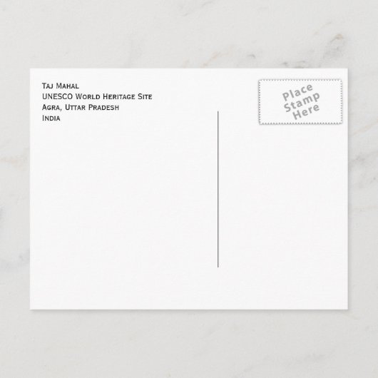 タージマハルハガキ ポストカード (裏面)