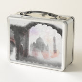 タージマハルポストカードヴィンテージトラベル メタルランチボックス (裏面)