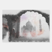 タージマハルポストカードヴィンテージトラベル ラッピングペーパーシート (正面)