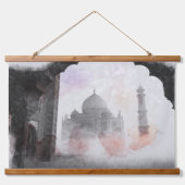 タージマハルポストカードヴィンテージトラベル 吊り下げ型タペストリー (正面)
