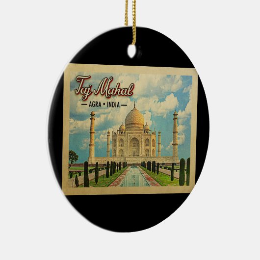 タージマハルヴィンテージ旅行インド セラミックオーナメント (右)