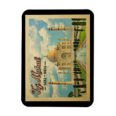 タージマハルヴィンテージ旅行インド マグネット (縦)