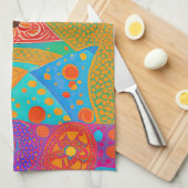タージ・マハルの絵画 キッチンタオル (四つ折り)