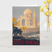 タージ・マハルの縦の挨拶状の縦の挨拶 カード (黄色い花)