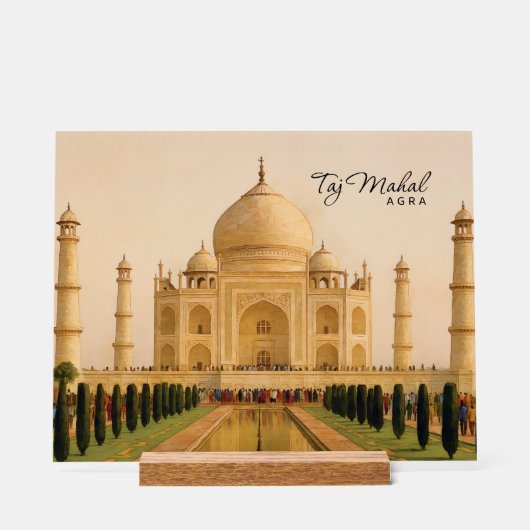 タージ・マハル アーグラ インド 水彩画 旅行 アクリルサイン (正面)