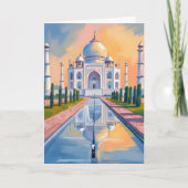 タージ・マハル インド 旅行 絵画 カード (正面)