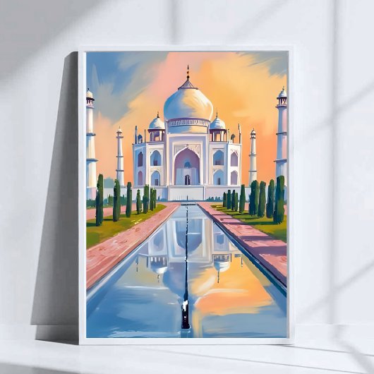タージ・マハル インド 旅行 絵画 ポスター