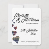 タータンウェディング・セーブ・ザ・デート 招待状 (裏面)