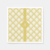 タータンチェックとストライプ正方形 スタンダードカクテルナプキン (正面)