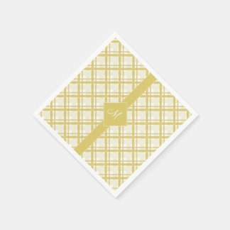 タータンチェックとストライプ正方形 スタンダードカクテルナプキン