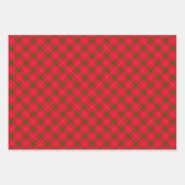 タータンチェックとストライプ組み合わせ ラッピングペーパーシート (正面)