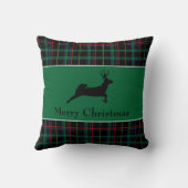 タータンチェックとトナカイのクリスマス クッション (裏面)