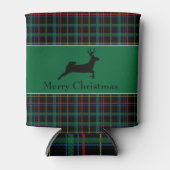 タータンチェックとトナカイのクリスマス 缶クーラー (正面)