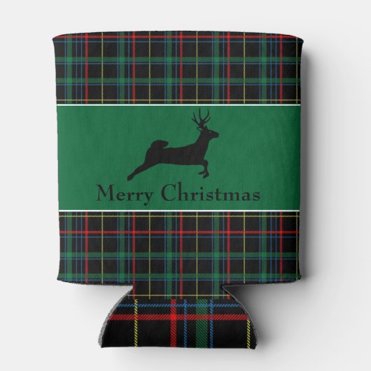 タータンチェックとトナカイのクリスマス 缶クーラー (裏面)