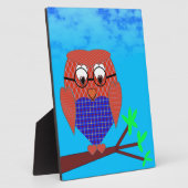 タータンチェックとハートフクロウ フォトプラーク (側面)